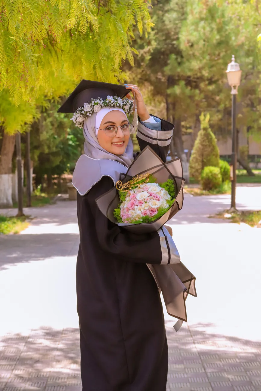 Nada at her graduation from Damascus University