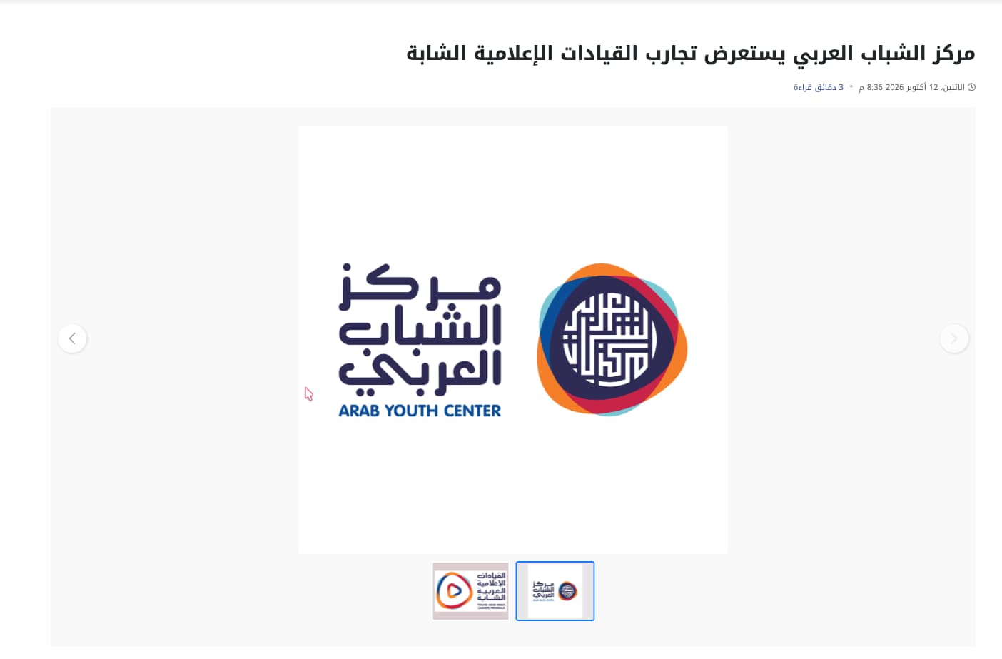 The WAM article about the Young Arab Media Leaders Program